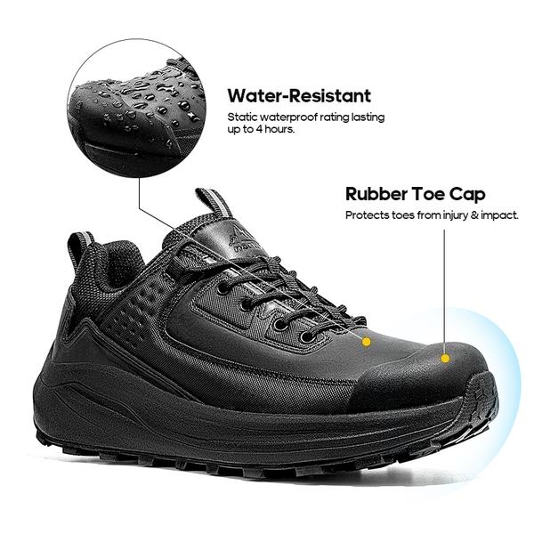 Non-Slip Waterproof Lightweight Hiking Shoes - BLACK - 6